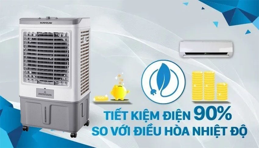 Máy làm mát không khí Sunhouse SHD7739 tiết kiệm điện năng hơi máy lạnh