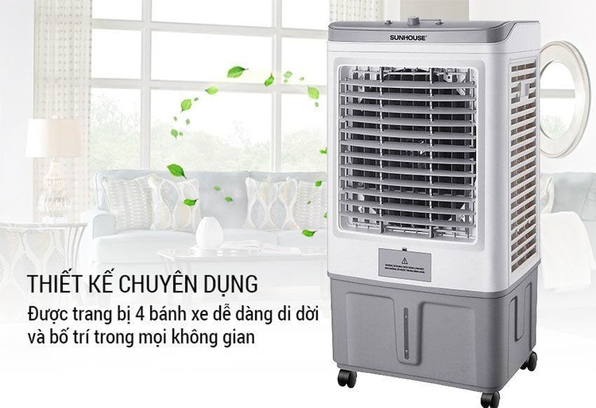 Máy làm mát không khí Sunhouse SHD7739 có bánh xe di chuyển dễ dàng