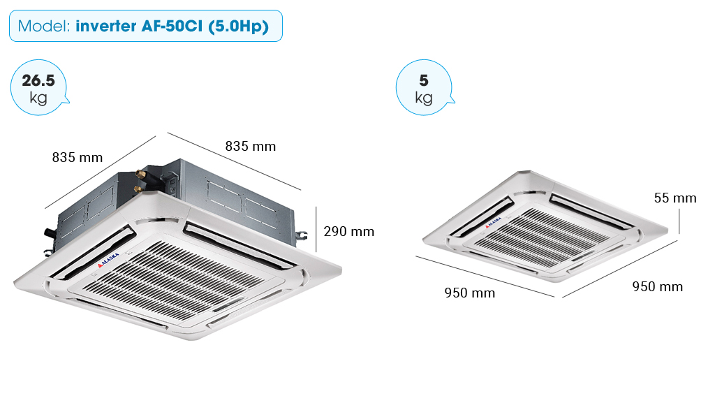 Điện máy giá gốc - Giá tốt - bảo hành chính hãng tận nơiMáy lạnh âm trần Alaska AF-50CI inverter (5.0Hp)