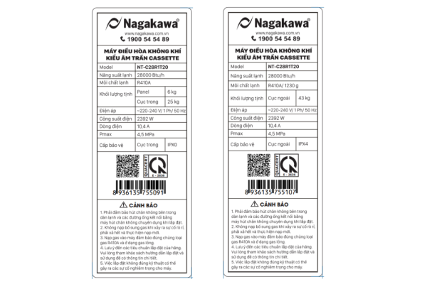 Máy lạnh âm trần Nagakawa 3 HP NT-C28R1T20 4
