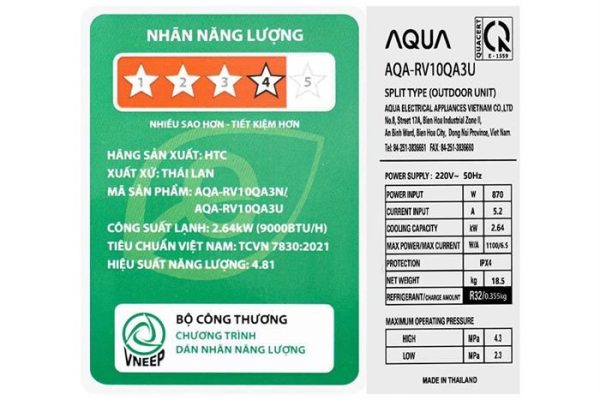 Máy lạnh AQUA Inverter 1 HP AQA-RV10QA3 7