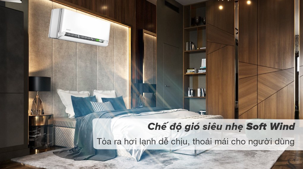 Máy lạnh Comfee Inverter 1.5 HP CFS-13VCB1 - Chế độ gió siêu nhẹ Soft Wind tỏa hơi lạnh dễ chịu