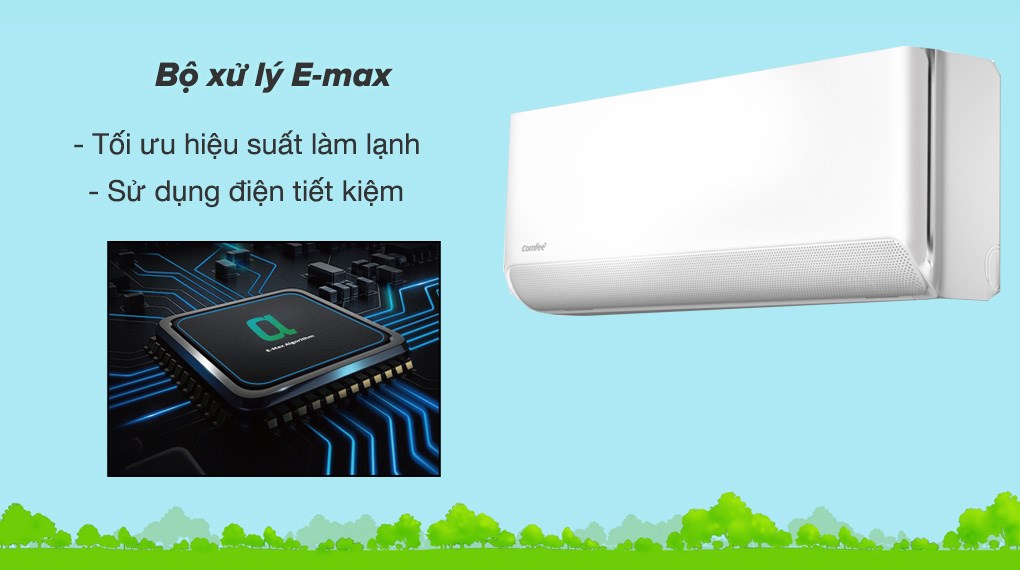 Máy lạnh Comfee Inverter 1.5 HP CFS-13VCB1 - Bộ xử lý E-max tối ưu hiệu suất làm lạnh, tiết kiệm điện