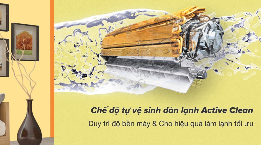 Máy lạnh Comfee Inverter 1.5 HP CFS-13VCB1 - Chế độ tự vệ sinh dàn lạnh Active Clean duy trì độ bền, làm lạnh hiệu quả