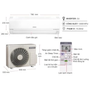 Máy lạnh Hitachi Inverter 1.5 Hp RAS-SD13CD/RAC-SX13CD(W) 1