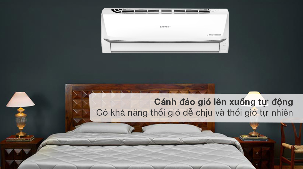 Điều hòa Sharp Inverter 12000 BTU AH-X13ZEW - Tự động điều khiển cánh đảo gió lên xuống tự động, có khả năng thổi gió dễ chịu và gió tự nhiên