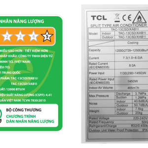 Máy lạnh TCL Inverter 1.5 HP TAC-13CSD/XAB1I 1