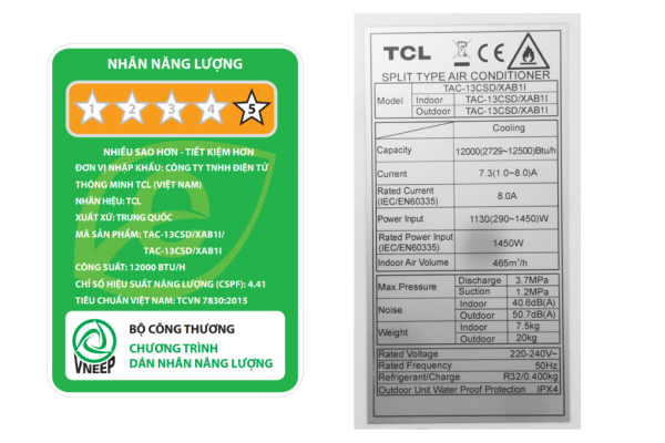 Máy lạnh TCL Inverter 1.5 HP TAC-13CSD/XAB1I 1