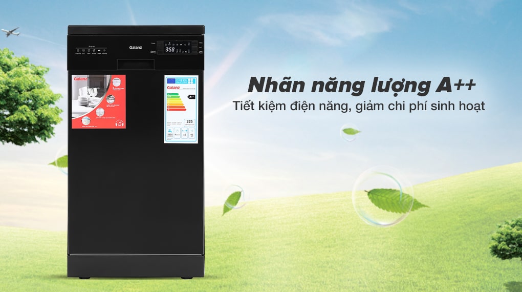 Nhãn tiết kiệm năng lượng A++ - Máy rửa chén Galanz W45A3A401S-0E1(B) 1850W