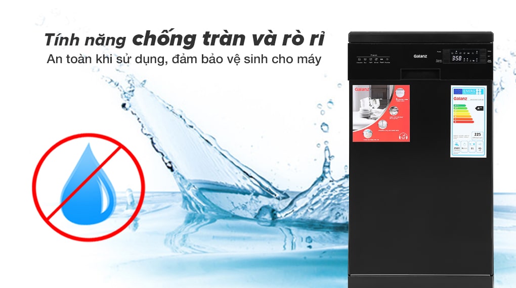 Tính năng chống tràn và rò rỉ - Máy rửa chén Galanz W45A3A401S-0E1(B) 1850W