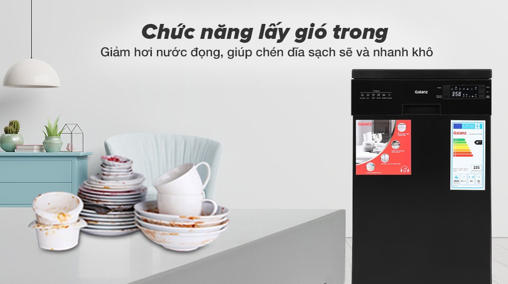 Chức năng lấy gió trong - Máy rửa chén Galanz W45A3A401S-0E1(B) 1850W