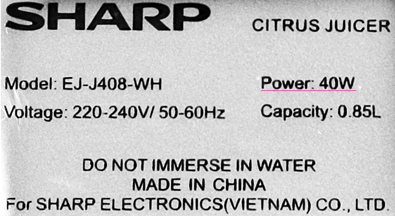 Vắt hiệu quả - Máy vắt cam Sharp EJ-J408-WH