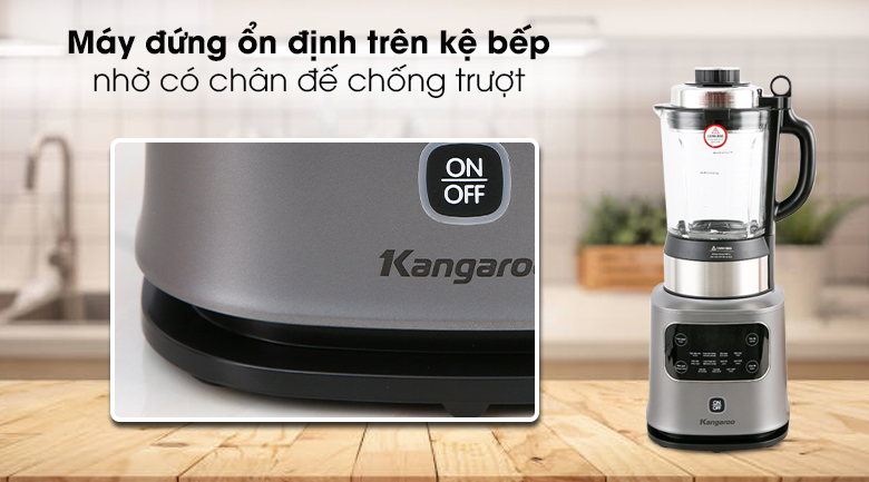 Máy xay nấu đa năng Kangaroo KG175HB1 - Giữ máy xay sinh tố ổn định trên mặt bàn, kệ nhờ thiết kế chân đế chống trượt
