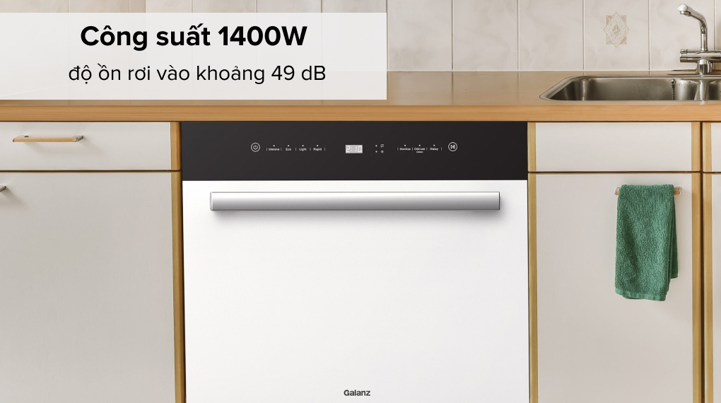 Máy rửa chén mini có sấy Galanz W8A2Q1-0E1(W) - Công suất hoạt động
