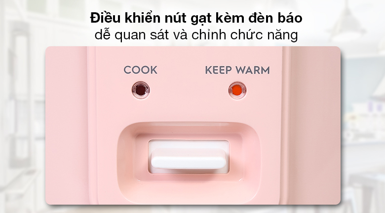 Nồi cơm nắp gài 1.8 lít Electrolux E4RC1-320P - 2 chức năng nấu cơm, hấp dễ điều khiển bằng nút gạt