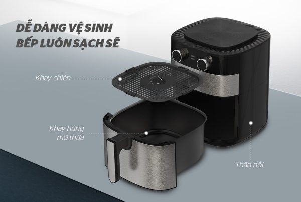 NỒI CHIÊN KHÔNG DẦU 6L SUNHOUSE SHD4026 2