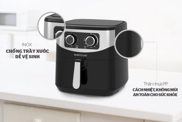 NỒI CHIÊN KHÔNG DẦU 6L SUNHOUSE SHD4062 2