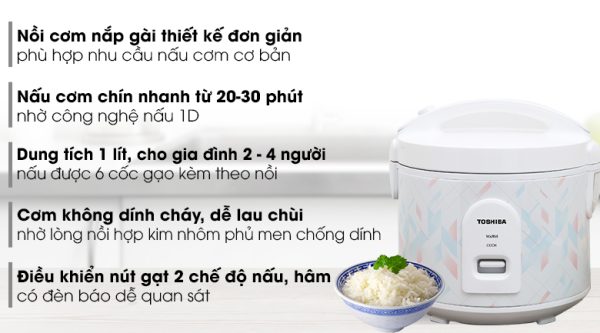 Nồi cơm điện 1 lít Toshiba RC-10JH1NV(P) 1
