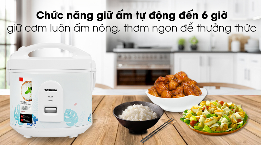 đa dạng chức năng nấu - Nồi cơm nắp gài Toshiba 1 lít RC-10JH2PV(B)