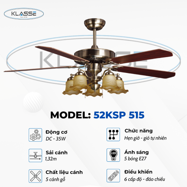 Quạt chùm đèn Klasse 52KSP 515 0