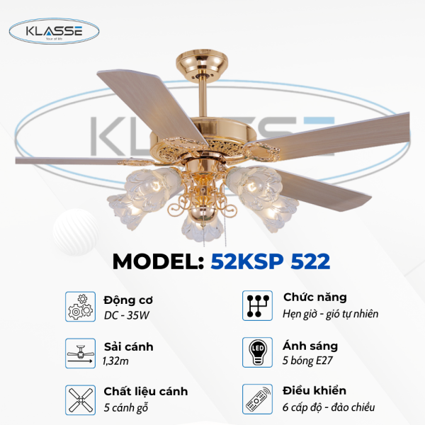 Quạt chùm đèn Klasse 52KSP 522 0