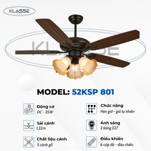 Quạt chùm đèn Klasse 52KSP 801 0
