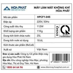 Quạt điều hoà Hòa Phát HPCF1-045 112W 9