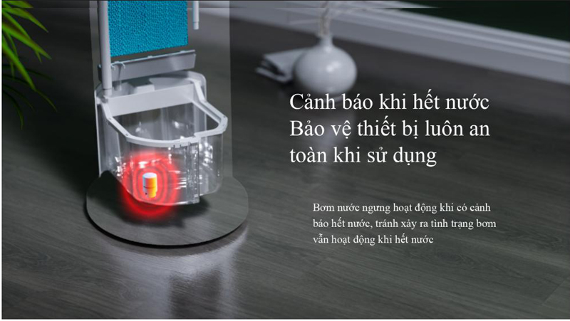 Cảnh báo cạn nước - Quạt điều hòa Midea AC120-18AR
