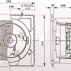 Quạt hút âm trần không ống Mitsubishi EX-15SC6T 3