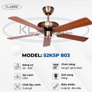 Quạt không đèn Klasse 52KSP 803 0