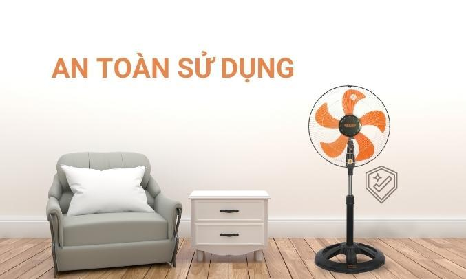 Quạt lỡ Senko LTS1632 Đen Cam