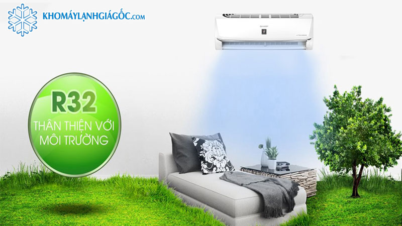 Máy Lạnh Sharp Inverter 1 HP AH-X10CEWC (Model 2025) 5 Sử dụng gas R32 tiên tiến góp phần bảo vệ môi trường sống