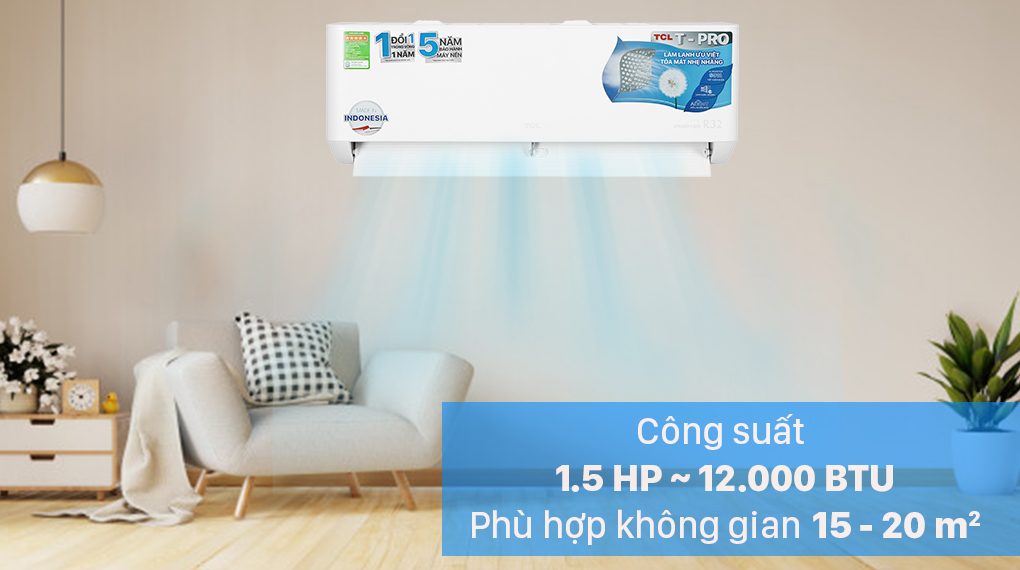 Điều hòa TCL Inverter 12000 BTU TAC-13CSD/TPG11-Lan tỏa hơi lạnh đều khắp phòng với luồng gió thông minh Smart Air Flow
