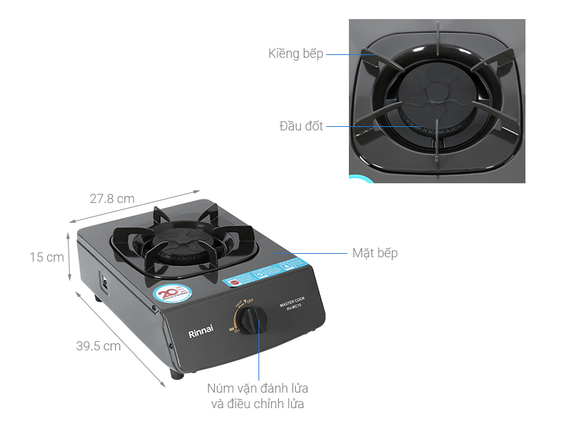 Bếp ga đơn Rinnai RV-MC15G