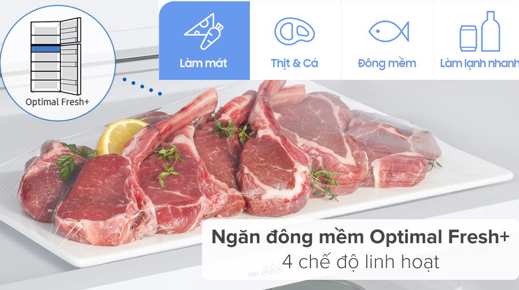 Tủ lạnh Samsung Inverter 345 lít RT35CG5544B1SV - Ngăn đông mềm