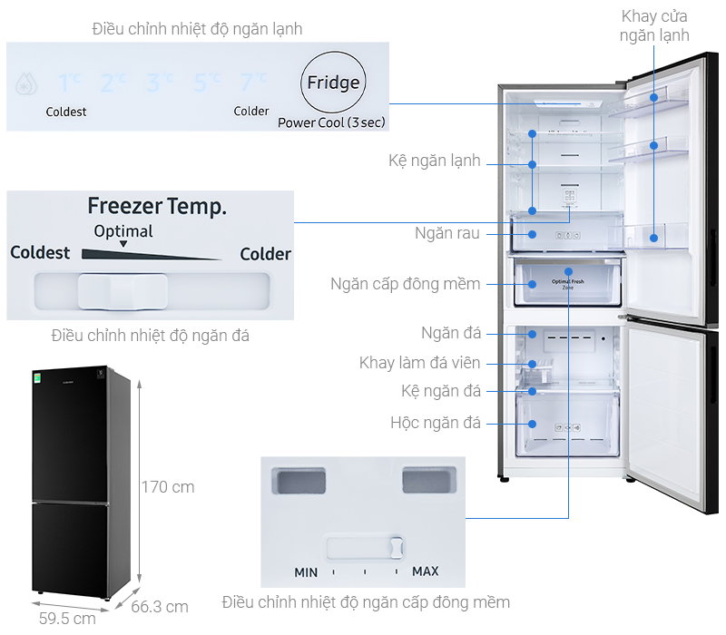 Thông số kỹ thuật Tủ lạnh Samsung Inverter 310 lít RB30N4010BU/SV