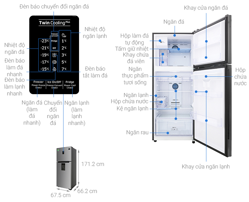 Thông số kỹ thuật Tủ lạnh Samsung Inverter 360 lít RT35K5982S8/SV