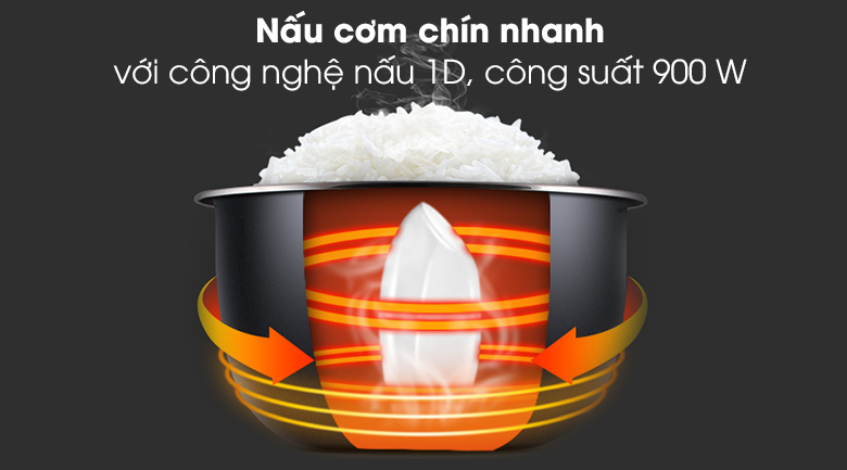 Nồi cơm điện nắp rời Sharp 2.2 lít KSH-D22SV-CH - Nấu cơm nhanh chín