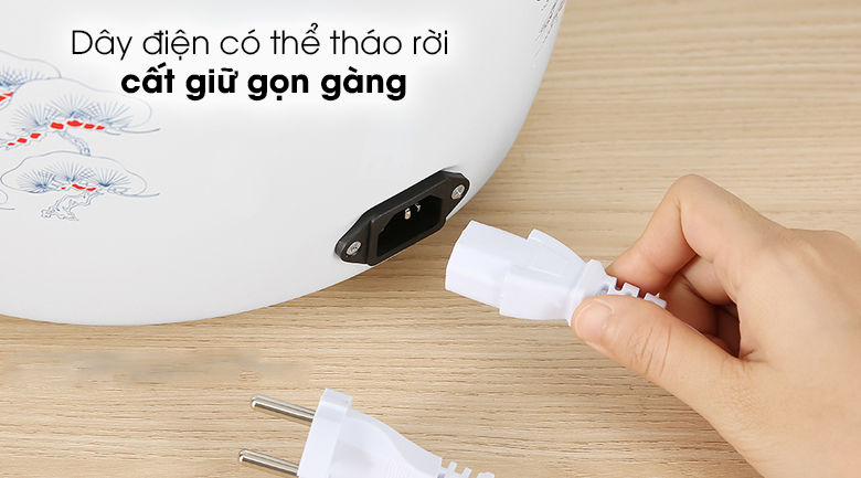 Nồi cơm điện nắp rời Sharp 2.8 lít KSH-D28SV-CR - Dây điện thiết kế có thể tháo rời