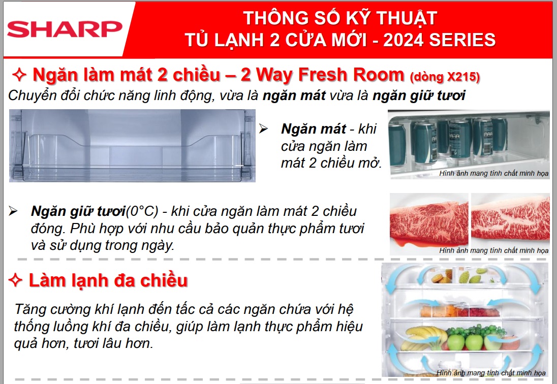 Tủ lạnh Sharp SJ-X198V-SL Inverter 180 lít