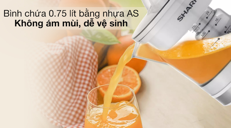 Máy vắt cam Sharp EJ-J407-WH - Dung tích