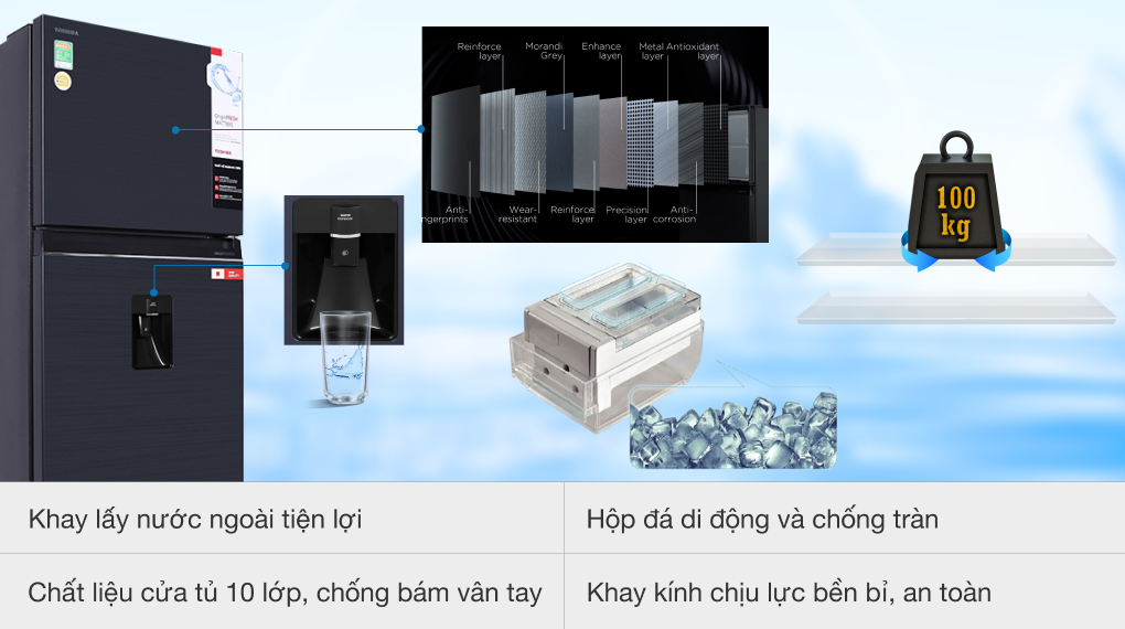 Tủ lạnh Toshiba Inverter 407 lít GR-RT535WE-PMV(06)-MG