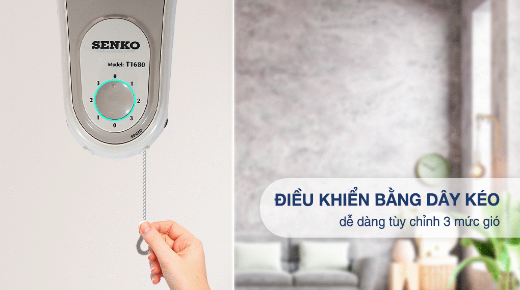 Quạt treo Senko T1680 - Dây kéo