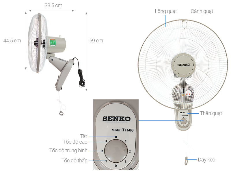 Quạt treo Senko T1680