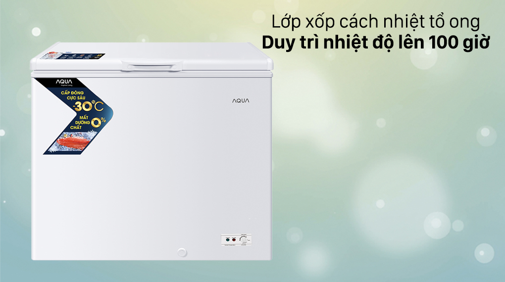 Tủ đông AQUA 203 lít AQF-C3001S-Duy trì độ lạnh đến 100 tiếng nhờ lốp xốp cách nhiệt tổ ong