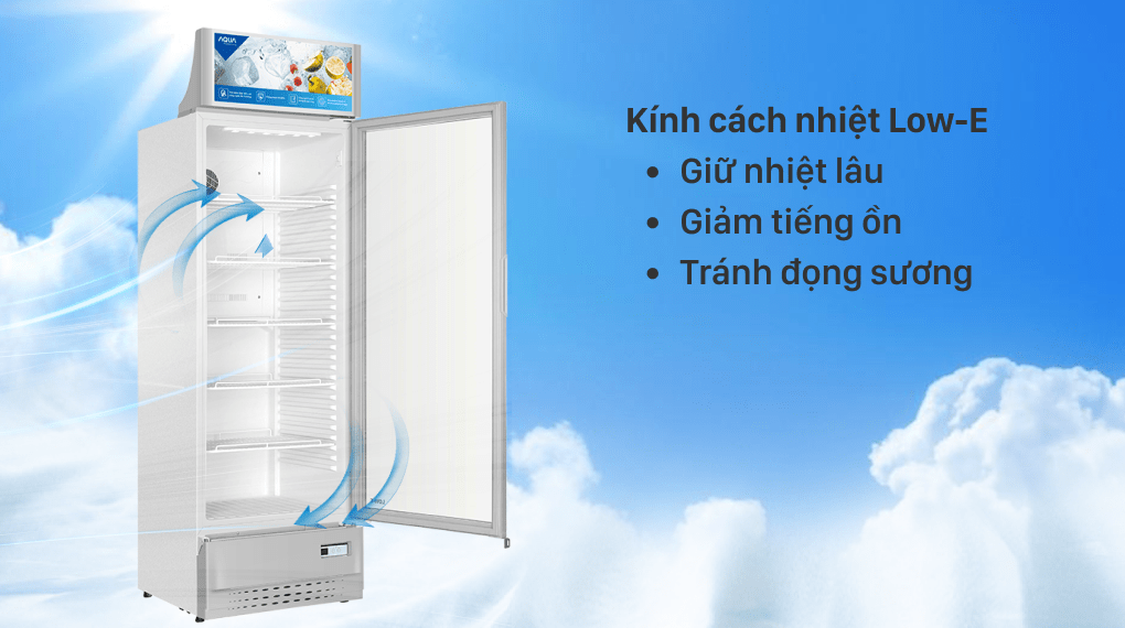 Tủ Mát Aqua 215 lít AQS-AF340S - Kính cách nhiệt Low-E
