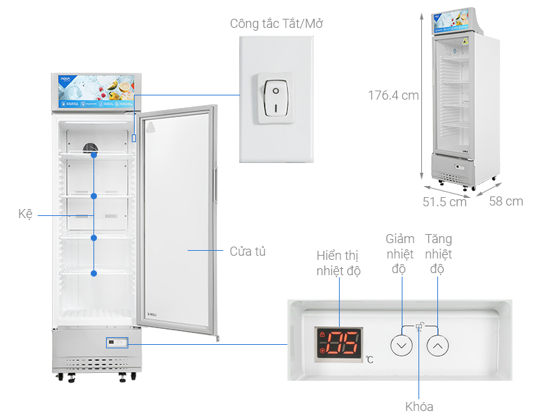 Tủ Mát Aqua 215 lít AQS-AF340S