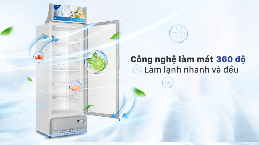 Tủ Mát Aqua 280 lít AQS-AF400S  - Làm mát 360 độ