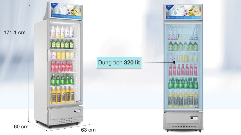 Tủ đông Aqua 320 lít AQS-AF440S - Dung tích