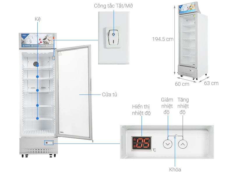 Tủ Mát Aqua 320 lít AQS-AF440S